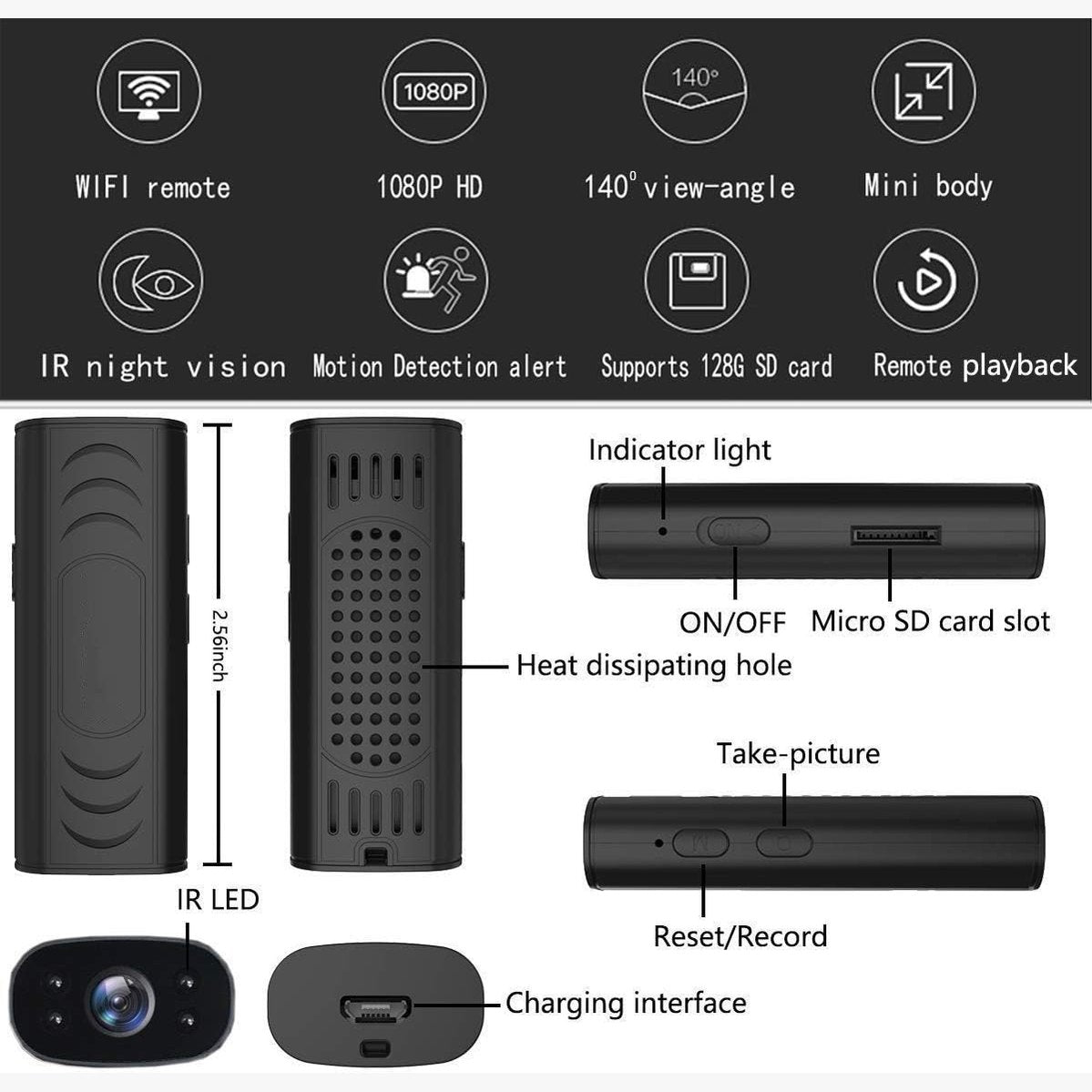 1080P Portable WiFi Hidden Camera