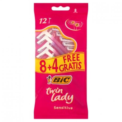 Bic Twin Lady Pouch Sensitive 8+4 Free - Medaid