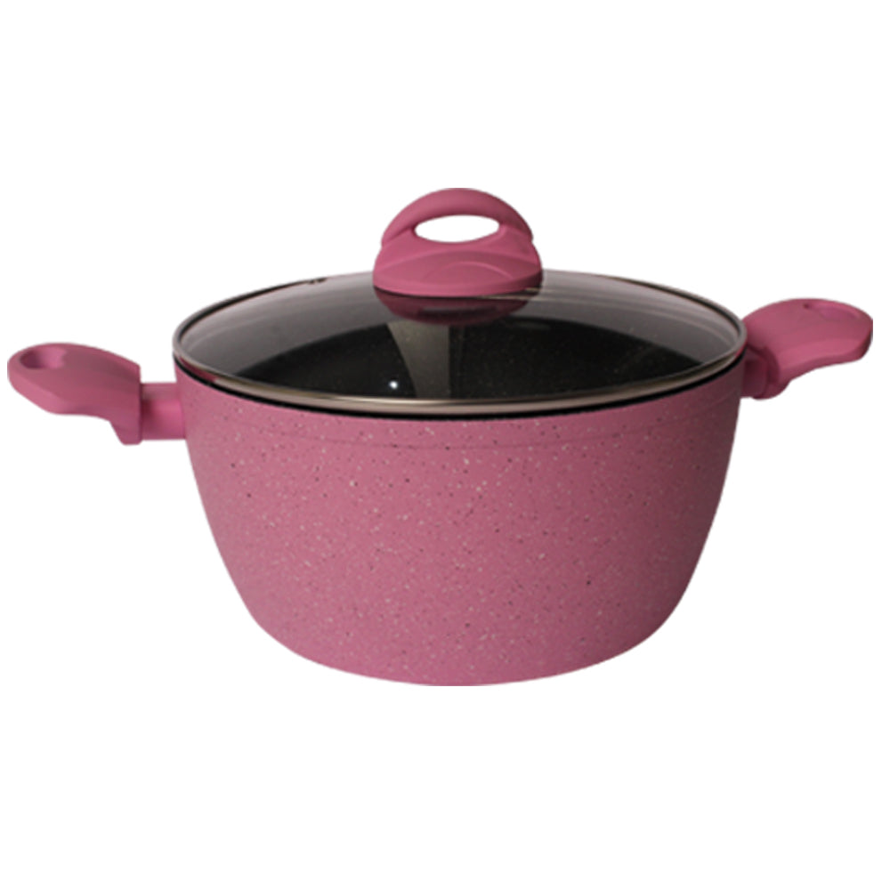 Lava Stone Granite Fryer Pot with Frying Basket & Glass Lid - Medaid