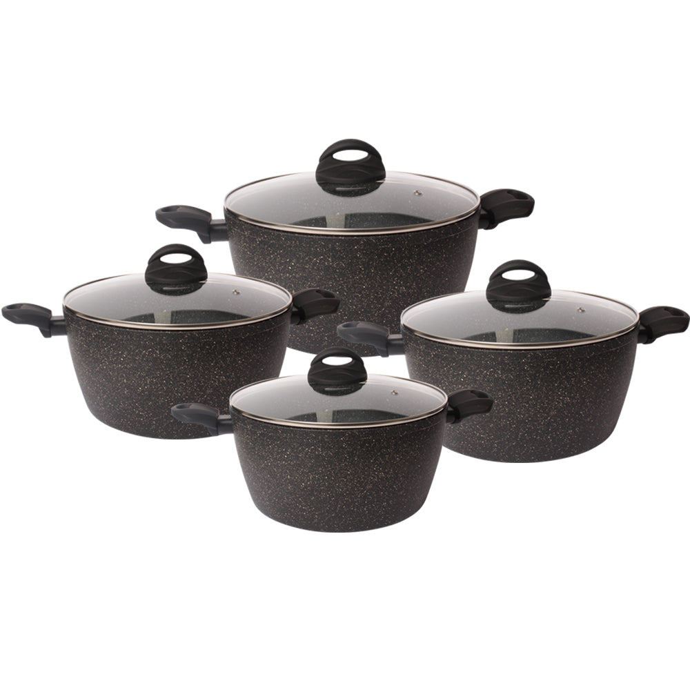 Lava Stone Granite 4-Pots Cookware Set - Medaid