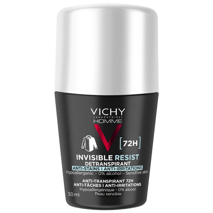 Vichy Men Invisible Resist Deodorant Roll-on 72 hrs - 50 ml - Medaid International