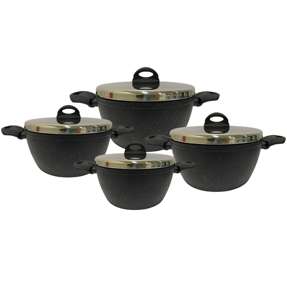 Lava Stone Granite 4-Pots Cookware Set - Medaid