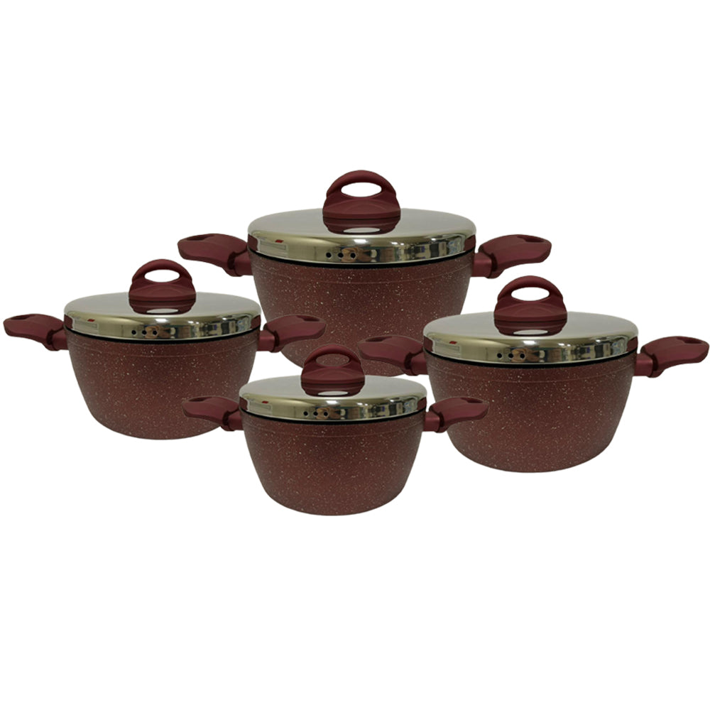 Lava Stone Granite 4-Pots Cookware Set - Medaid