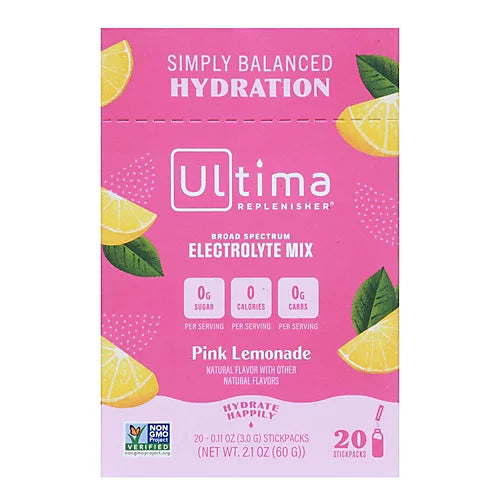 Ultima Replenisher Pink Lemonade Electrolytes 20-Pack - 3G each - Medaid - Lebanon