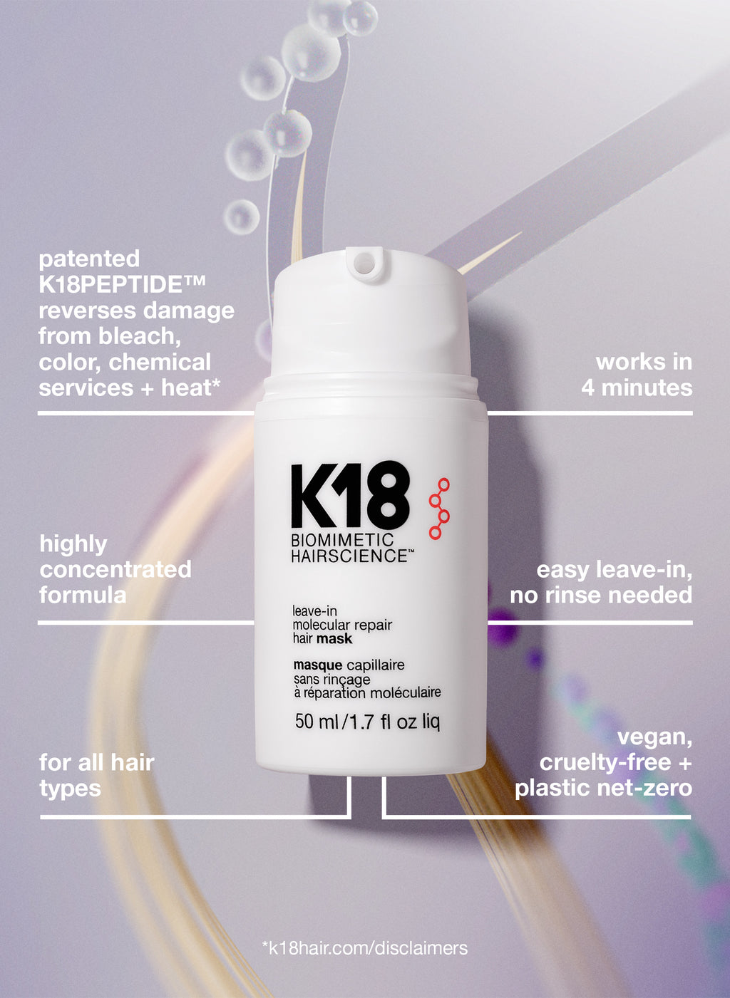 K18 full-size leave-in molecular repair hair mask - Medaid