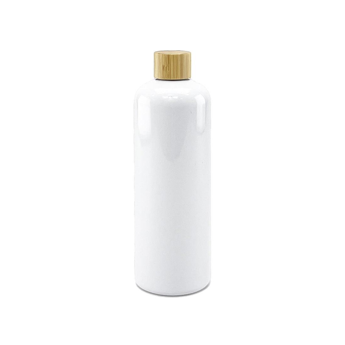 White Bottle W/ Bamboo Cap