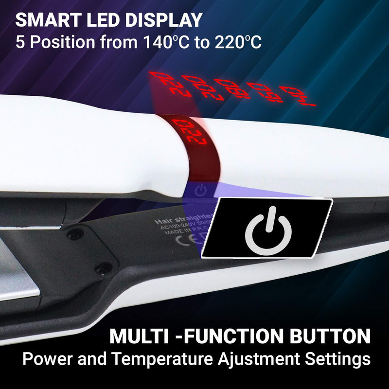 VGR V511 Flat Iron Anti-Static Flat Iron With Ceramic Plates And Lcd Display Hair Straightener - Medaid International