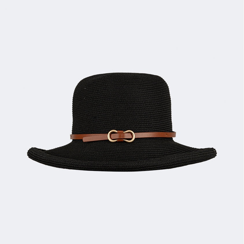 Oil And Gaz Stylish Women Beach Straw Hat Black - Medaid International