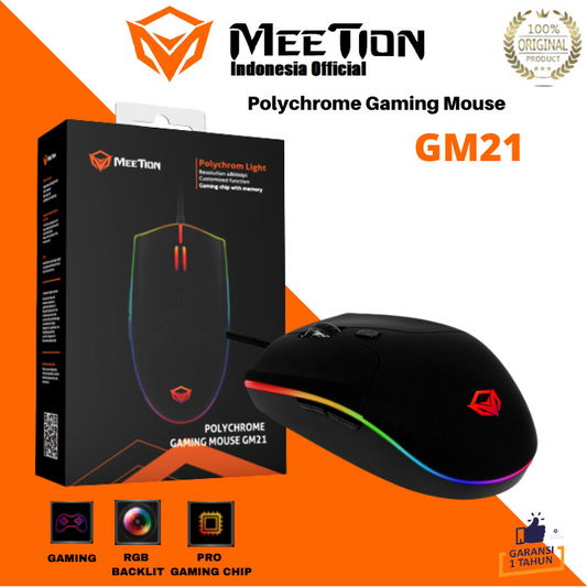 MeeTion MT-GM21 USB Wired Chromatic RGB Circulation Backlit Gaming Mouse - Medaid International