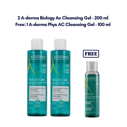 A-Derma Phys AC Cleansing Gel Bundle - Medaid