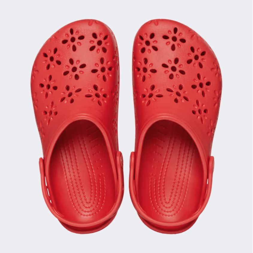 Crocs Classic Floral Cut Out Clog Unisex Lifestyle Cherry Red - Medaid International