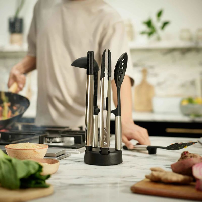Joseph Joseph Elevate™ Fusion 5-piece Stainless-steel Utensil Set with Compact Stand - Medaid International