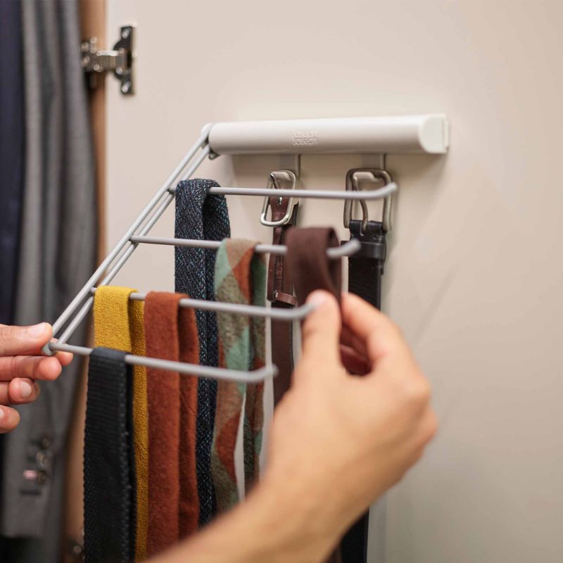 Joseph Joseph Orderly™ Ecru Belt, Tie & Scarf Hanging Rail - Medaid International