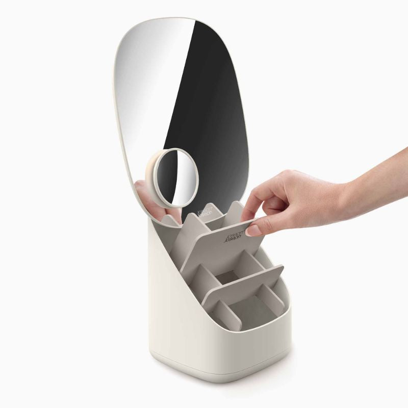 Joseph Joseph Viva Pedestal Mirror with Cosmetic Organiser - Medaid International