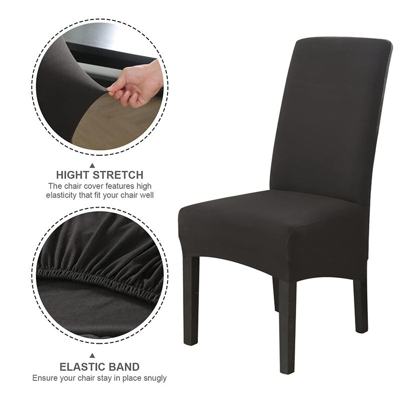 1 Seater Decorative Stretch Chair Slipcover with Elastic Bottom Anti Slip Chair Cover Fitted Furniture Protector Black - Medaid - Lebanon