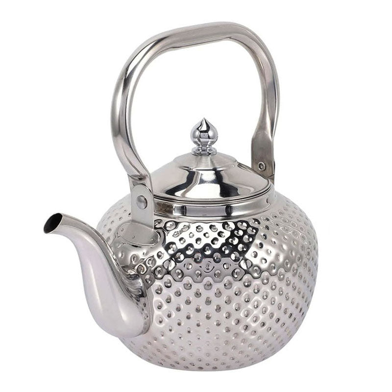 1.5 L Stainless Steel Tea Kettle with Hammer Texture Design Household Teapot Kettle Suitable for Induction Cooker and Stovetop Silver - Medaid - Lebanon