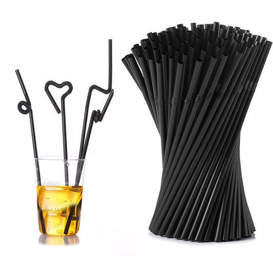 100-Pieces, Flexible Plastic Bendable Bendy Straws, Disposable Drinking Straws, Perfect for Home and Parties - Medaid