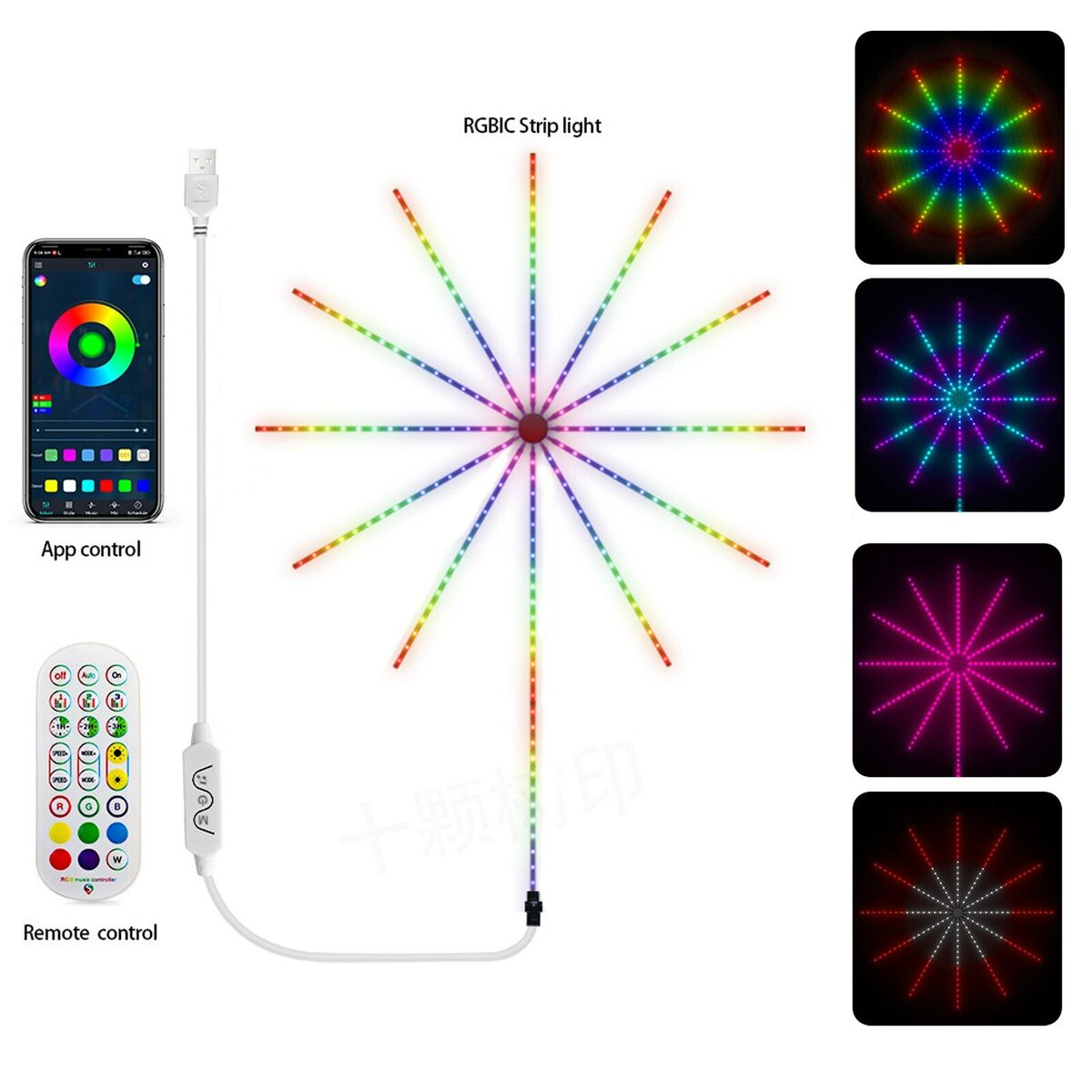 LED Fire Work Strip Lights App And Remote Control - Medaid International