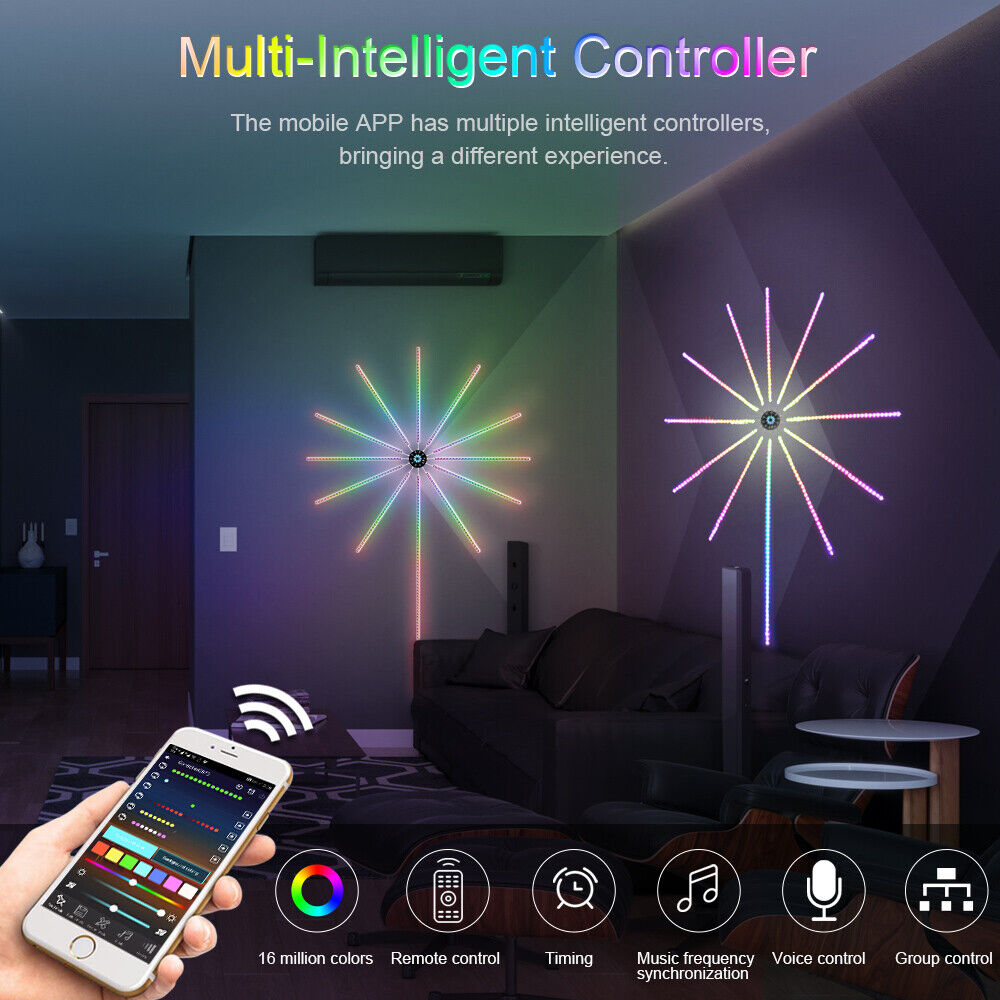 LED Fire Work Strip Lights App And Remote Control - Medaid International