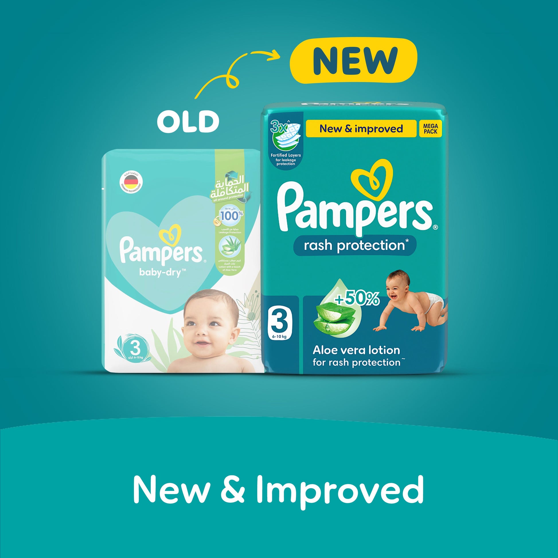Pampers Rash Protection Taped Diapers, Size 3, 84 Count - Medaid