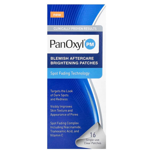 PanOxyl, PM, Blemish Aftercare Brightening Patches, 16 Single-Use Clear Patches - Medaid International