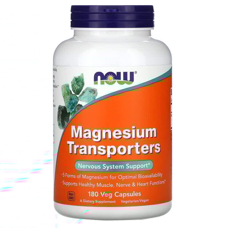 NOW Foods, Magnesium Transporters, 180 Veg Capsules - Medaid International