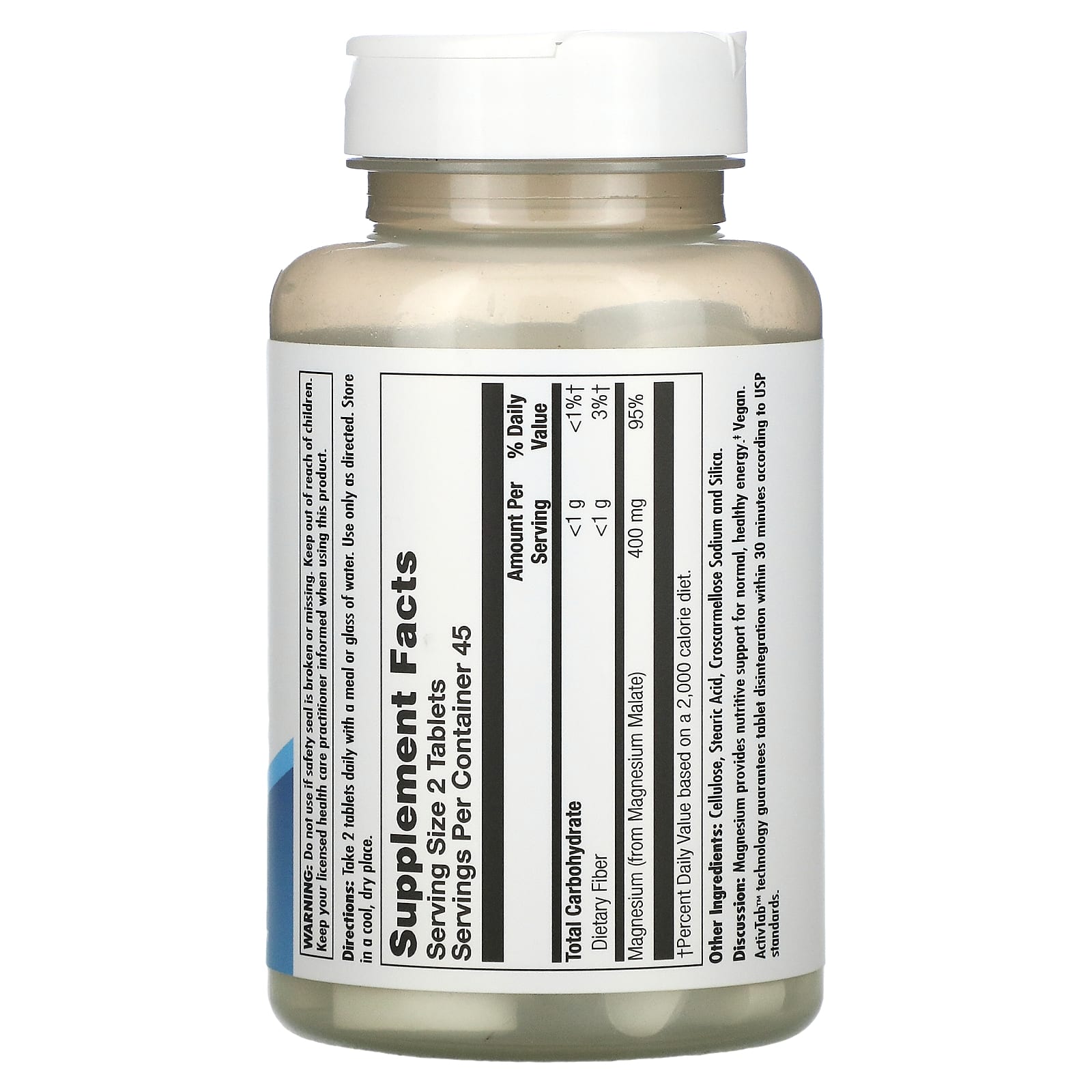 KAL, Magnesium Malate 400, 90 Tablets - Medaid International