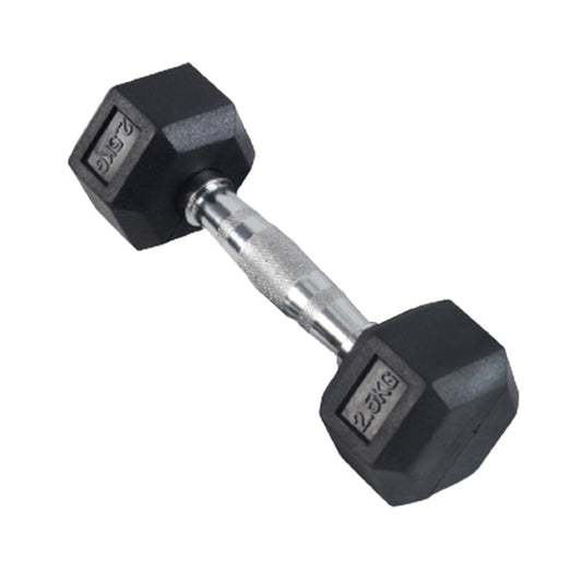 1 Piece Hex Rubber Coated Dumbbell 2.5kgs