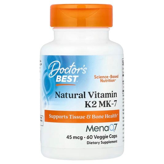 Doctor's Best, Natural Vitamin K2 MK-7 , 45 mcg, 60 Veggie Caps - Medaid International