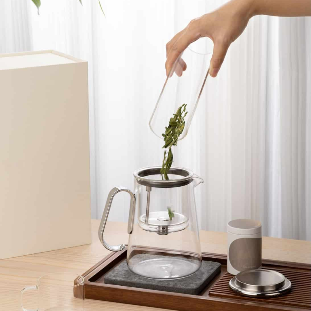 Luxury Large Glass Tea cup pot with One-Click Filter - Medaid International