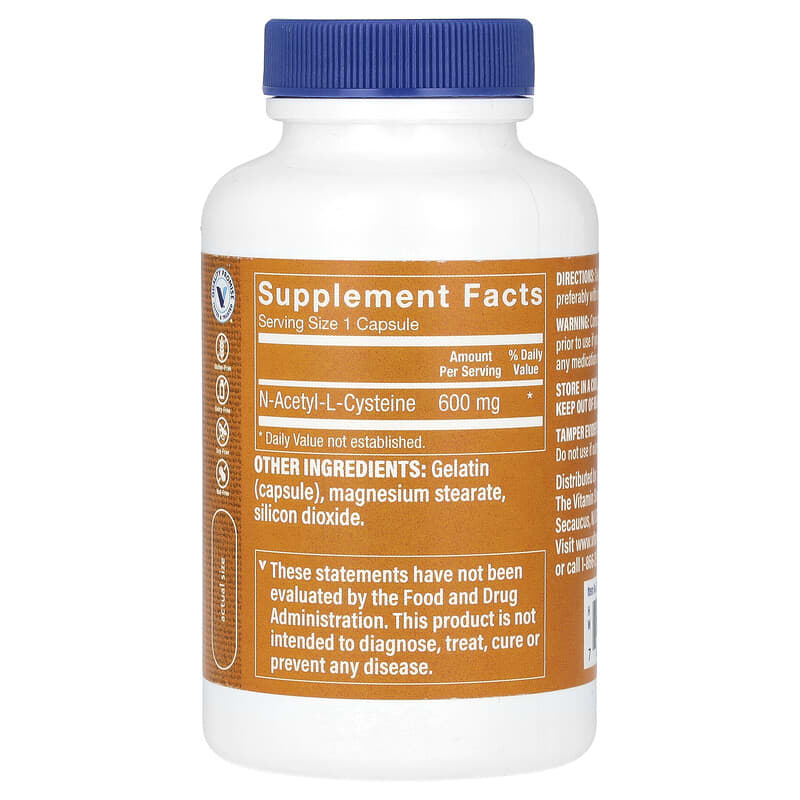 The Vitamin Shoppe, NAC, 600 mg, 100 Capsules - Medaid International