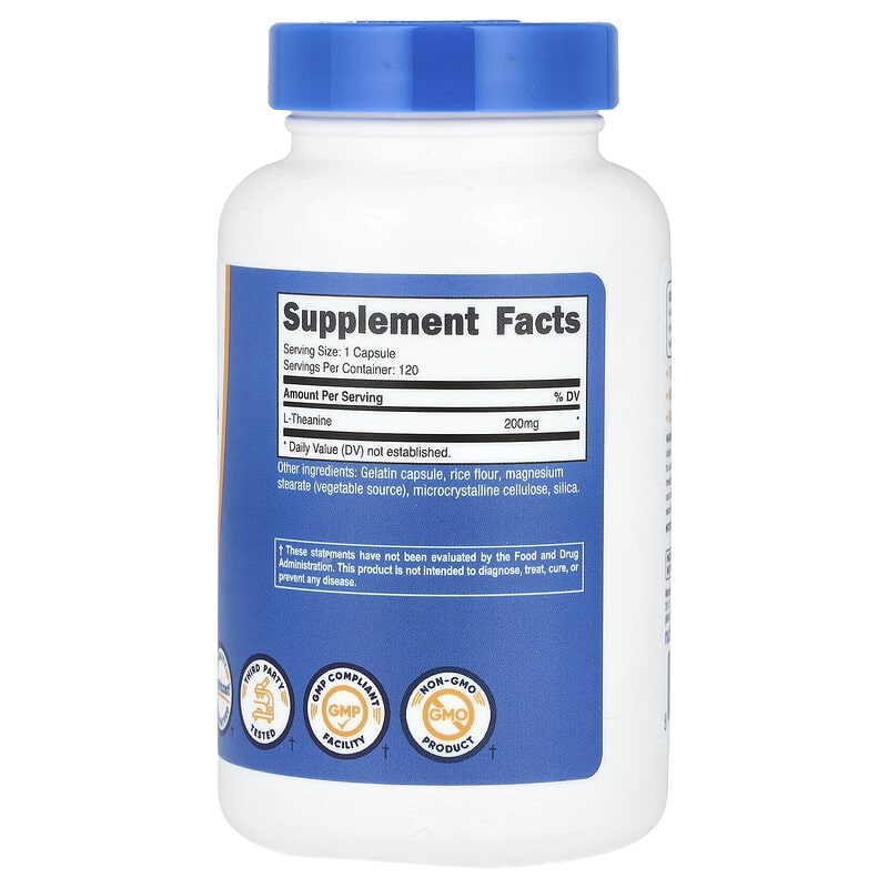 Nutricost, L-Theanine, 200 mg, 120 Capsules - Medaid International