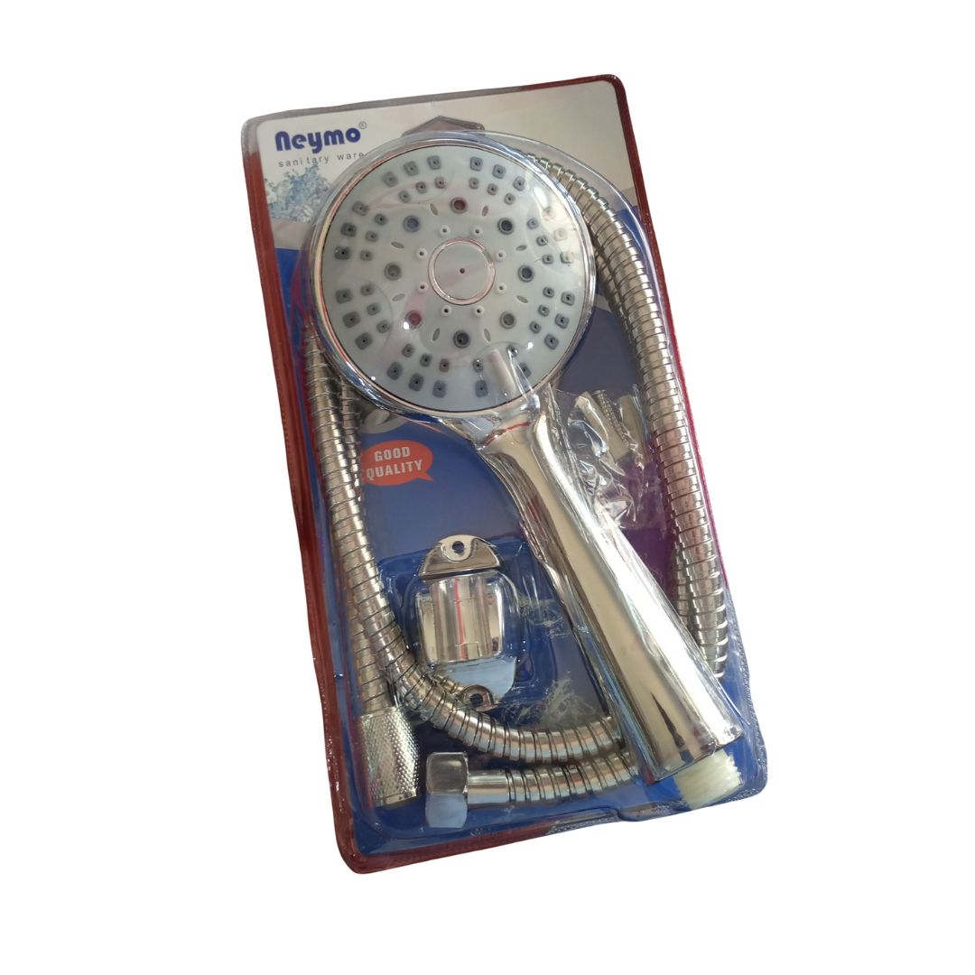 Shower head kit | 5 Spray modes | Hand-held shower head + Shower hose + Bracket | Chrome-plated ABS - Medaid International