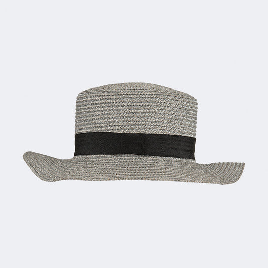 Oil And Gaz Stylish Women Beach Panama Hat Sliver/Black - Medaid International