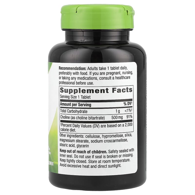 Nature's Way, Choline, 500 mg, 100 Vegan Tablets - Medaid International
