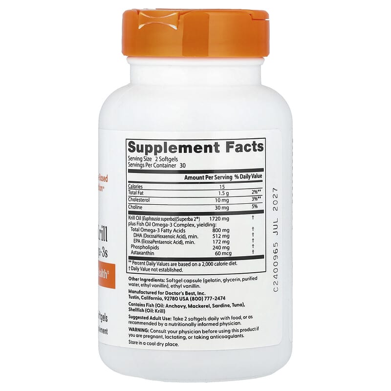 Doctor's Best, Enhanced Krill Plus Omega3s , 60 Softgels - Medaid International