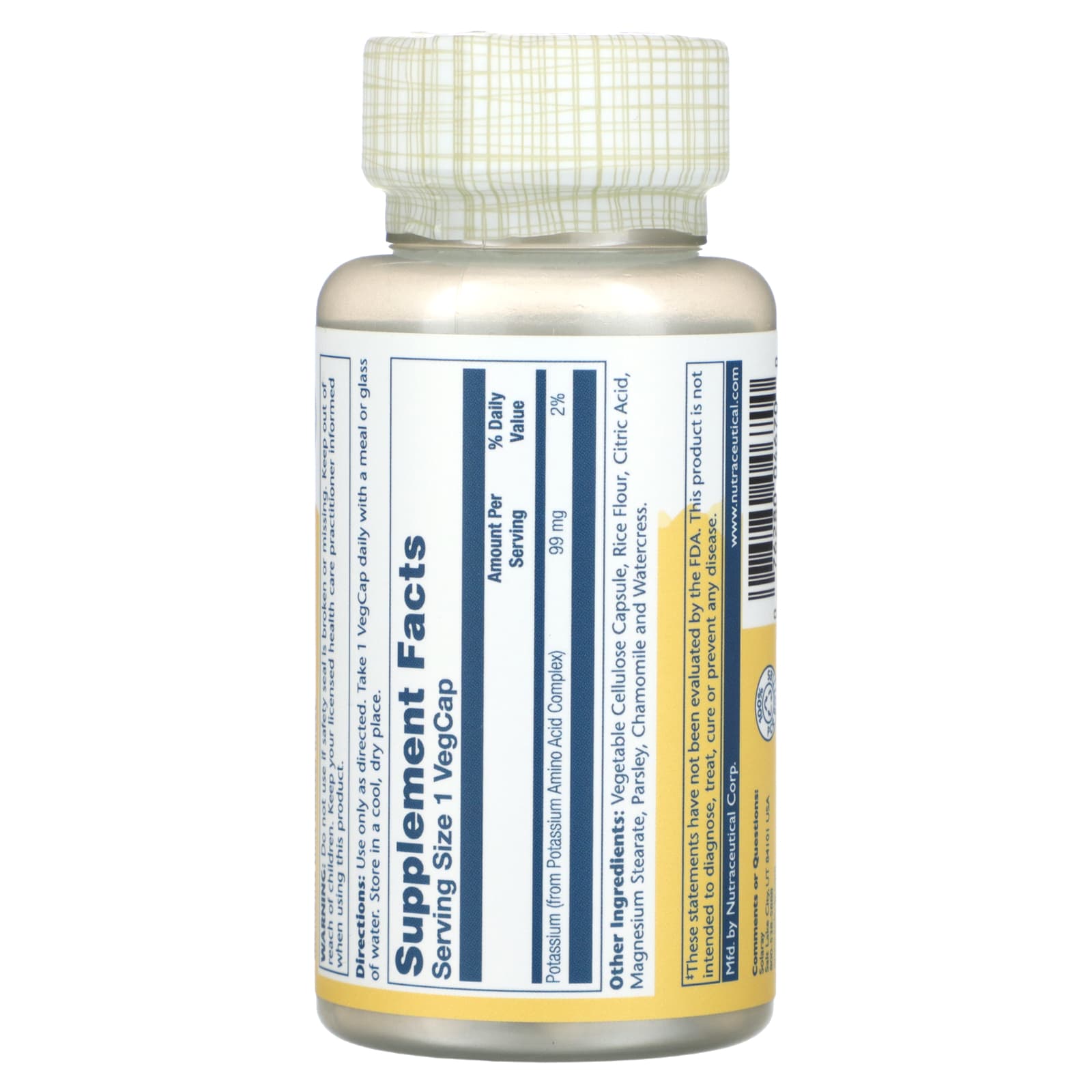 Solaray, Potassium, 99 mg, 100 VegCaps - Medaid International
