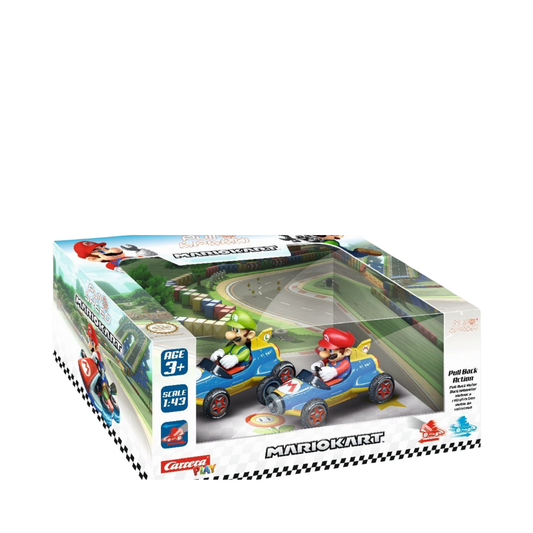 Super Mario PULL N SPEED KART MACH8 TWINPACK By Carrera - Medaid International
