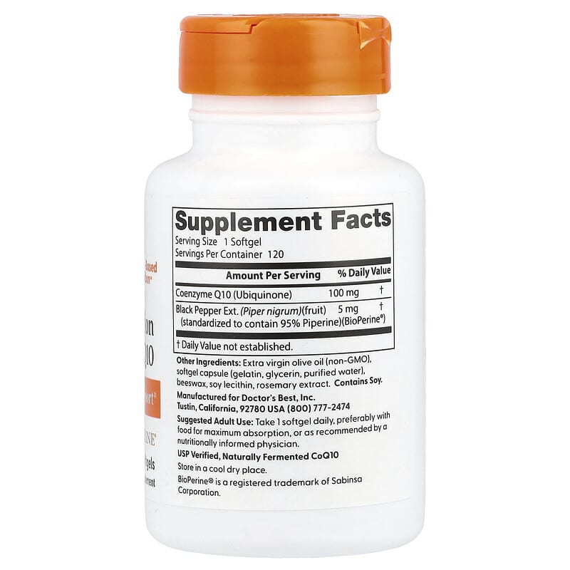 Doctor's Best, High Absorption CoQ10, 100 mg, 120 Softgels - Medaid International