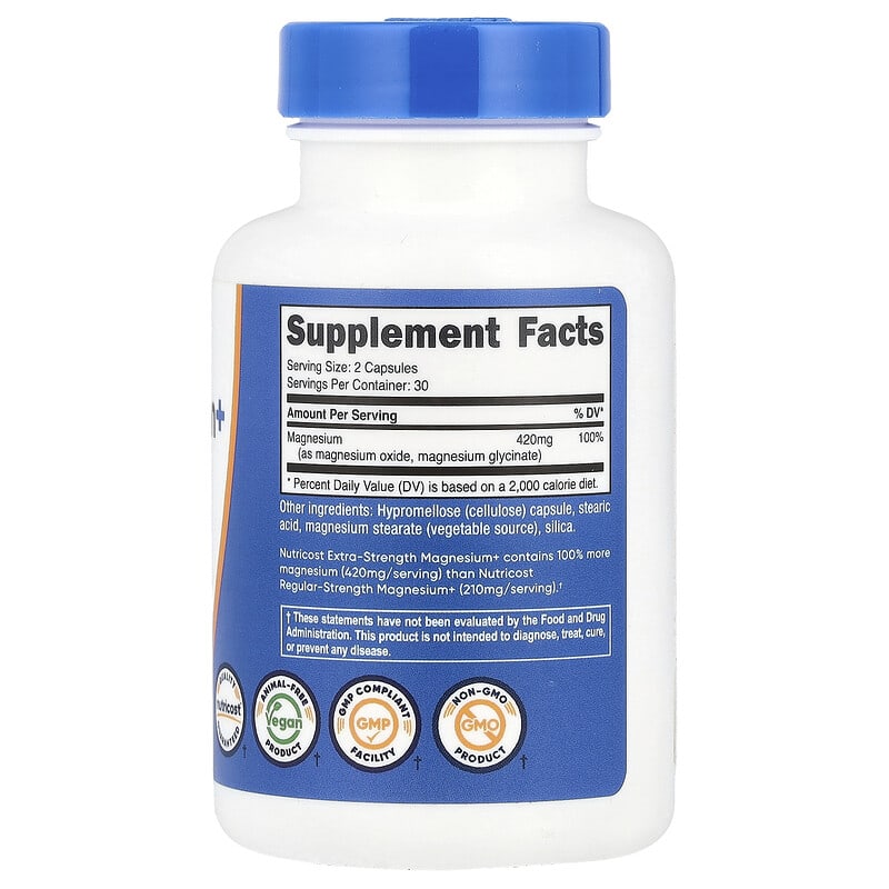Nutricost, Magnesium+, Extra Strength, 420 mg, 60 Capsules - Medaid International
