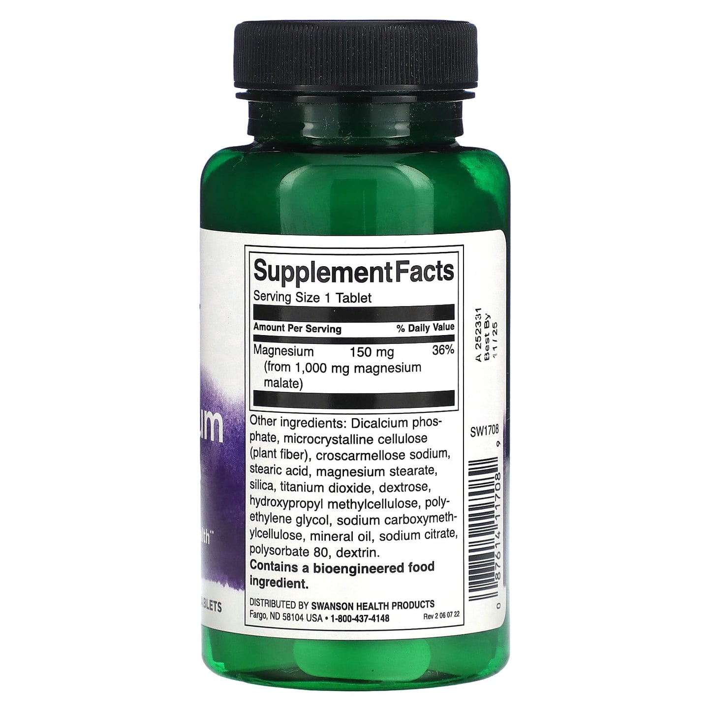 Swanson, Magnesium Malate, 1,000 mg, 60 Tablets - Medaid International