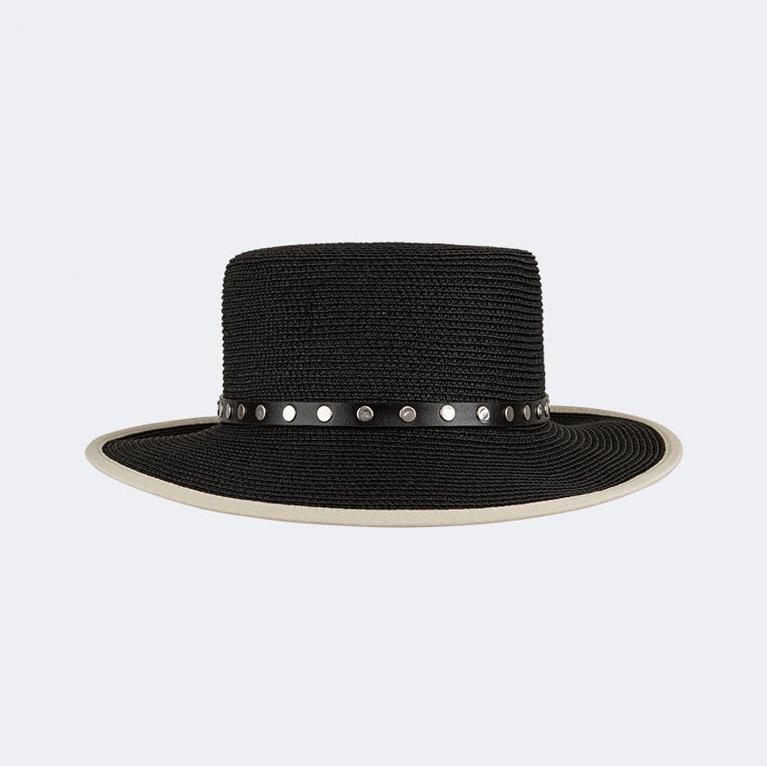 Oil And Gaz Stylish Women Beach Cordobes Hat Beige/Black - Medaid International