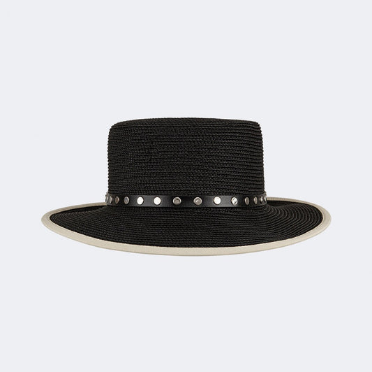 Oil And Gaz Stylish Women Beach Cordobes Hat Beige/Black - Medaid International