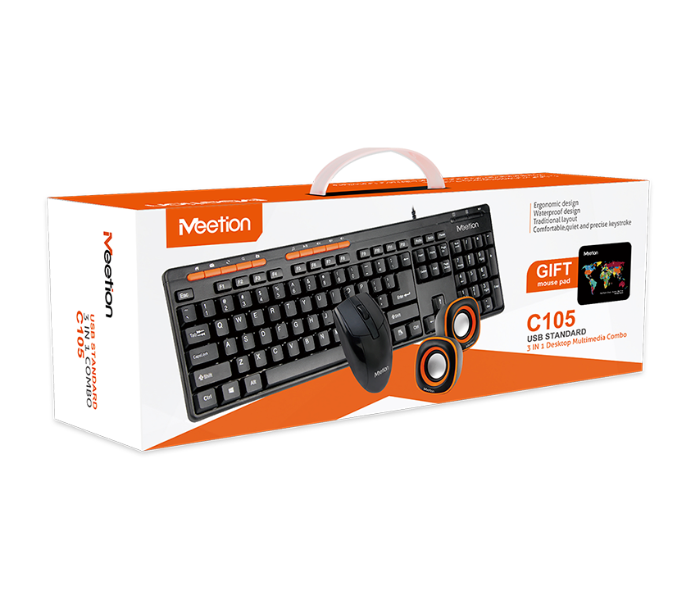 MEETION C105 WIRED KEYBOARD + MOUSE + SPEAKER COMBO - Medaid International