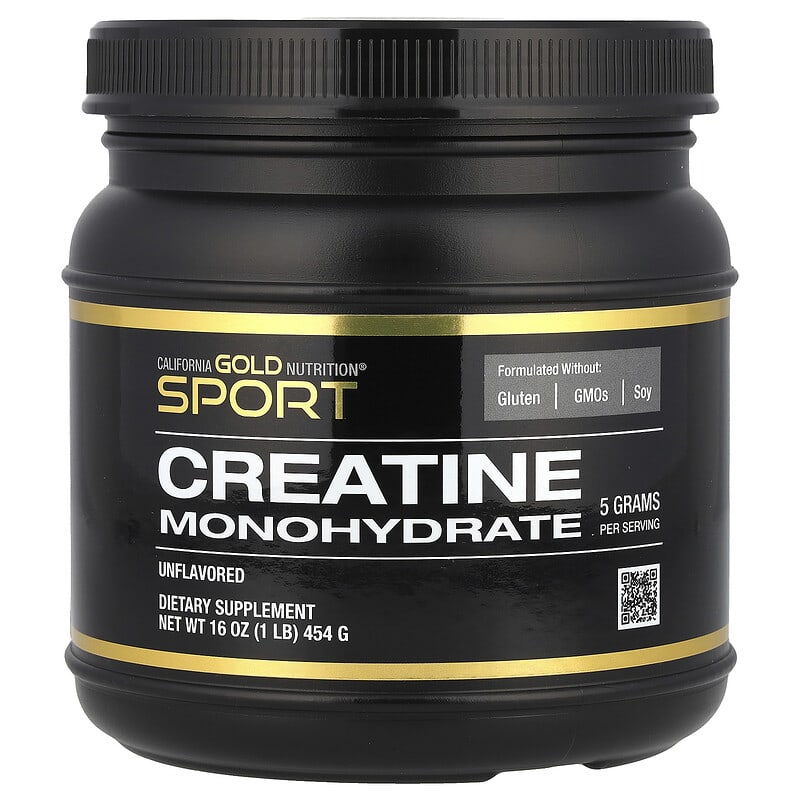 California Gold Nutrition, Sport, Creatine Monohydrate, Unflavored, 454 g - Medaid International