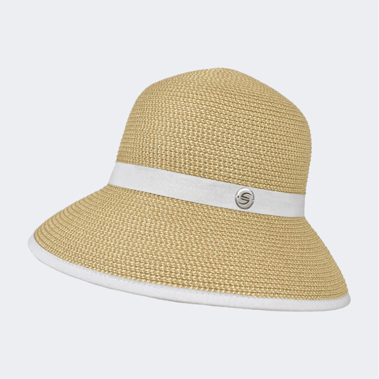 Stamion Elegant With Bow Women Beach Hat Natural/Black - Medaid International