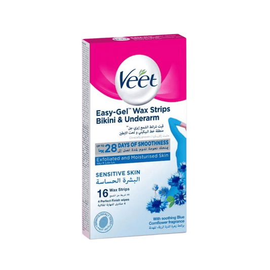 Veet Easy Gel Wax Strips Bikini & Underarm Sensitive Skin, 16s - Medaid International