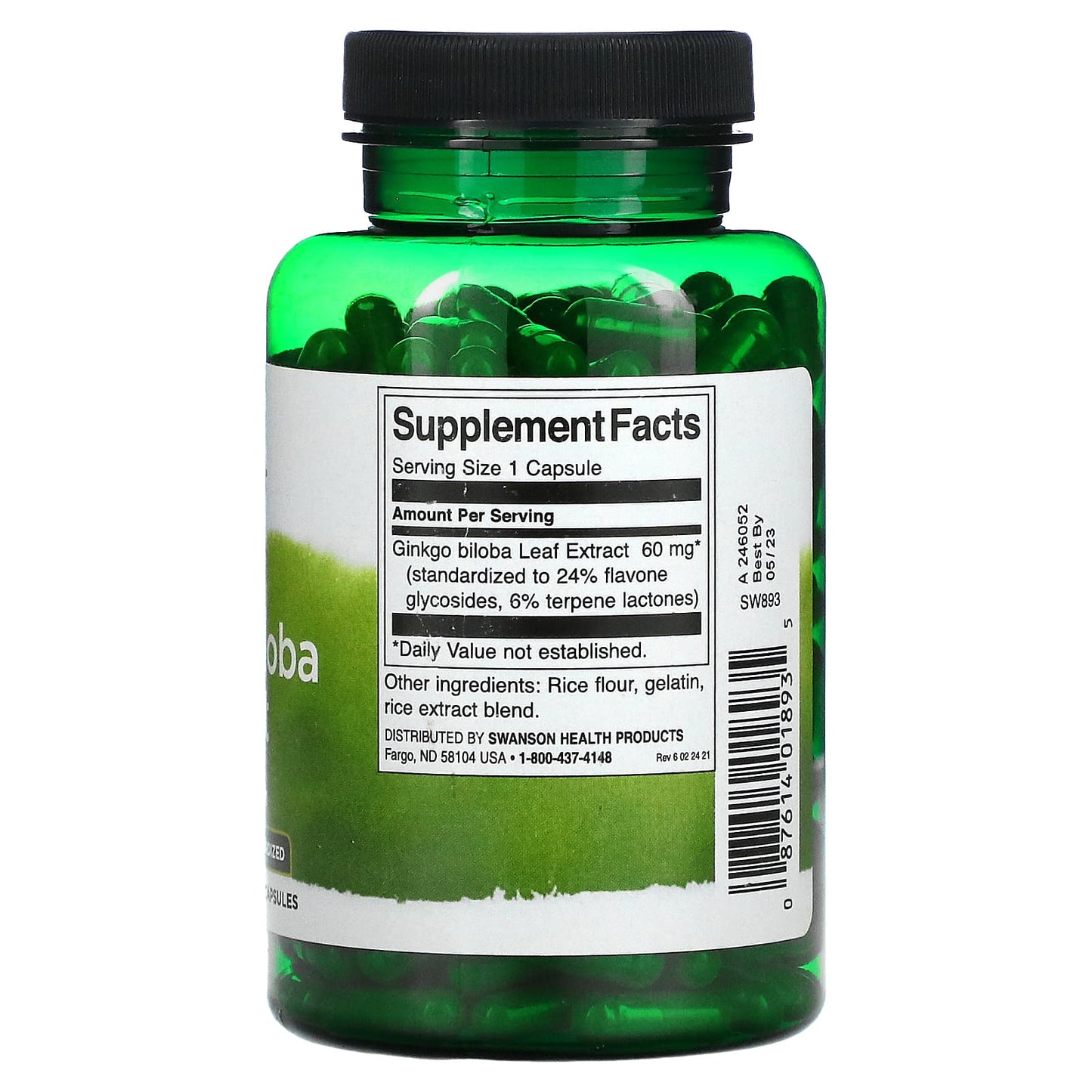 Swanson, Ginkgo Biloba Extract, 60 mg, 240 Capsules - Medaid International