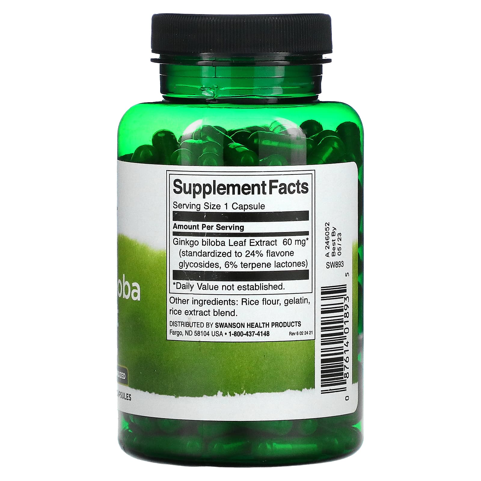 Swanson, Ginkgo Biloba Extract, 60 mg, 240 Capsules - Medaid International