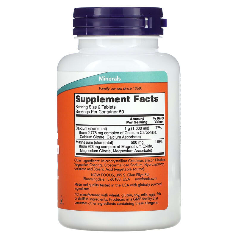 NOW Foods, Calcium & Magnesium, 100 Tablets - Medaid International